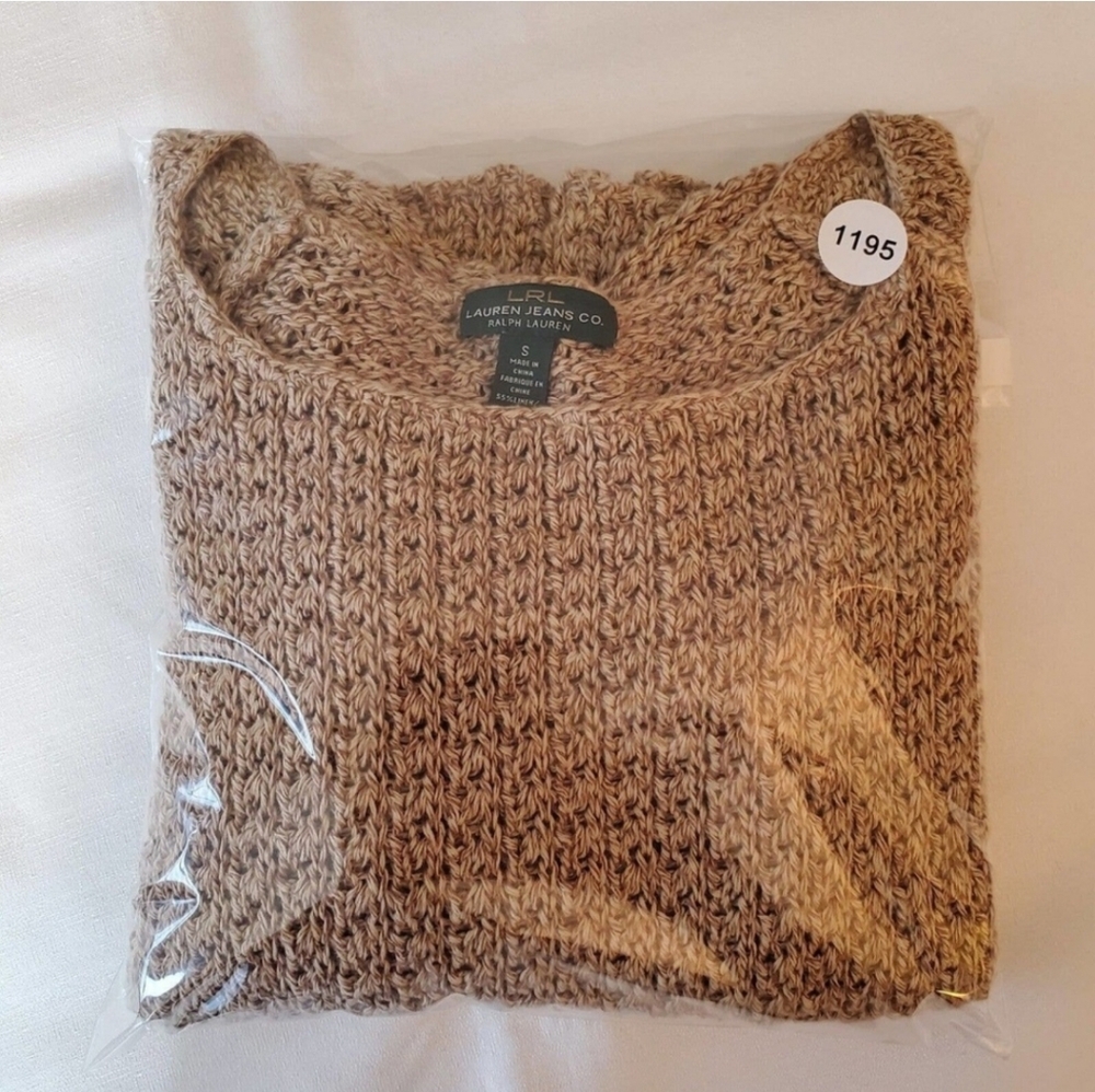 LRL Lauren Jean Co Sweater Womens Small Boat Neck Capsule Neutral Linen Cotton S - Picture 10 of 11